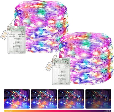 50 LED Sfeerverlichting met Timer, 5 m Batterij, Dimbaar, Waterproof, Perfect voor Kerst, Feest en Kamers, Multi-Kleurige Decoratie met 8 Modusopties
