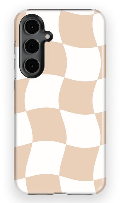 Checkered Warp Hoesje Samsung Galaxy S24 Plus | Geschikt Voor Mag | Uniek Design Hoesje | Beschermhoes Samsung Galaxy S24 Plus Linen Grid
