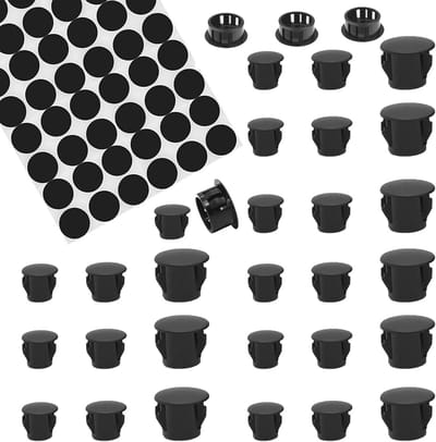 144 Stuks Kunststof Geperforeerde Stoppen - Zelfklevende Afdekkappen voor Meubels - 6 mm, 8 mm, 10 mm