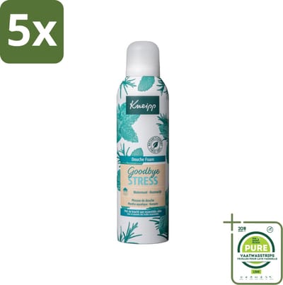 5 x Kneipp - Douche schuim - Goodbye Stress - Watermunt & Rozemarijn - 200 ml - Grootverpakking - Douche Foam - Stress Verlichten - Ontspannen - Verfrissend - Rozemarijn