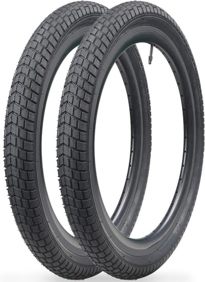 2x Opvouwbare Reservebanden Fiets 20 Inch (50.8 cm) voor Kinderfiets, BMX en Mountainbike - Zwart