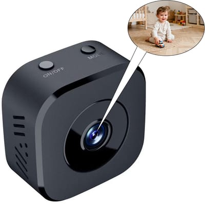 Ulisem - WiFi Beveiligingscamera - 1080P HD - 5V 1A - 200mAh Batterij - Beweegingsdetectie - Ondersteunt 256GB TF Kaart - Magnetische Beugel - Geschikt voor Thuis - Klein Formaat 42x42x23 mm
