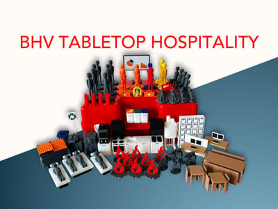BHV Tabletop Hospitality - Oefenset voor BHV training, ontruiming en calamiteitenoefeningen in horeca en recreatie