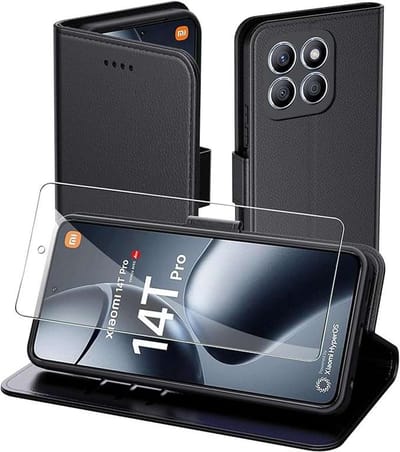 Aiziki Xiaomi 14T Pro - Hoesje Portemonnee - Zwart - Hoge Kwaliteit - Milieuvriendelijk