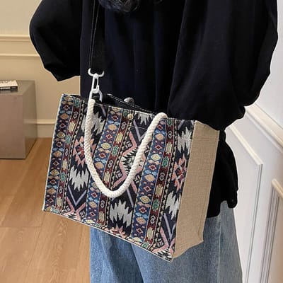 Populaire Gevlochten Tas Nieuwe Stijl Trendy en Modieus Veelzijdige Crossbody Tas Ins Etnische Stijl Handtas voor Eén Schouder gray