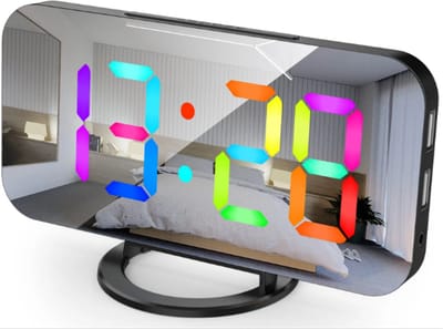 Ikello Digitale LED Wekker - Multi-kleuren wekker - Bureauklok - Spiegelwekker - Kinder wekker - Digitale Klok - Digitale Wekker - Digitale Wandklok - Slaapkamer - Woonkamer- Wekker - Sinterklaas Cadeautjes - Black Friday