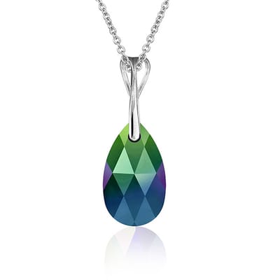 Montebello Ketting Pia DZ572H - Swarovski Druppel - 925 Zilver Gerhod. - 16mm - 50cm