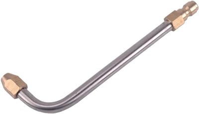 Verlengstuk voor hogedrukreiniger, 340mm roestvrijstalen lance met 1/4 inch snelkoppeling, 90° gebogen stang voor efficiënte reiniging en bereik