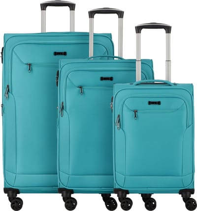 d & n Travel Line 6804 4-wiel kofferset 3st. - Zachte bagage - Combinatieslot - petrol