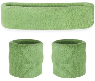 New Age Devi - Zweetband Set - 3-Delig - Hoofd- Polsbandjes - Mosgroen