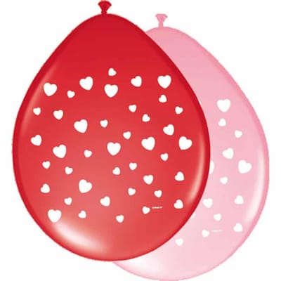 Folat - Ballonnen 11 inch Hartjes 8 stuks - Valentijnsdag versiering - Valentijnsdag cadeau - valentijnsdag
