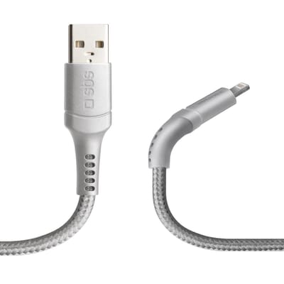 SBS USB Datenkabel Lightning-Anschluss (1 m) Unbreakable Collection , grau