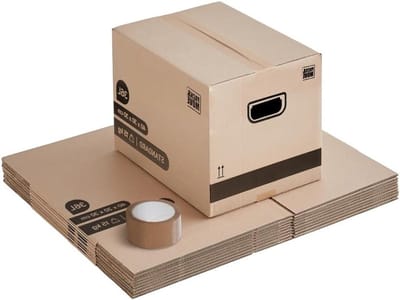 Verhuisdozen Boekenopslag - Verhuisdozen Set - Veilig Transport - Versterkte Handgrepen - 40x30x30 cm - Bruin