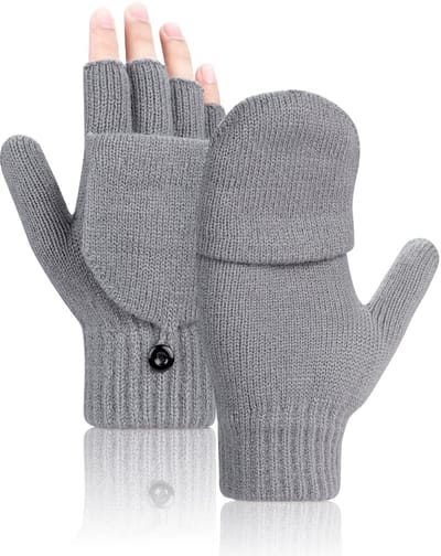 Dailygoods- Vingerloze Handschoenen Warm - Halfvinger Fliphandschoenen - Geschikt voor Binnen/Buiten - Acryl - 30 cm - Klassiek Design