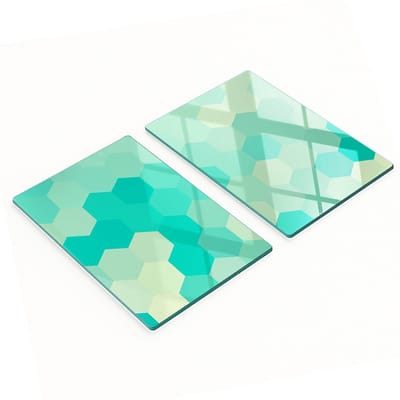 Keukenplanken van gehard glas met grafische geometrische figuren 2x40x52 cm