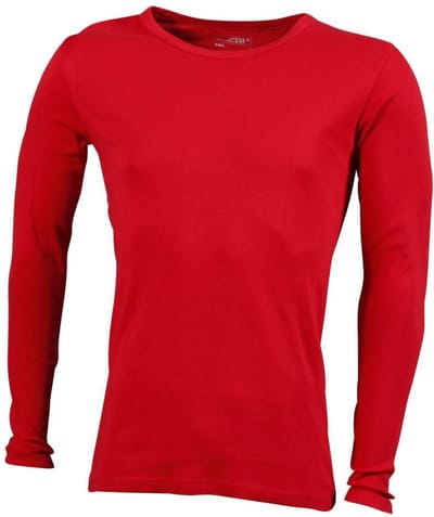 James and Nicholson - Heren Lange Mouwen T-Shirt (Rood)