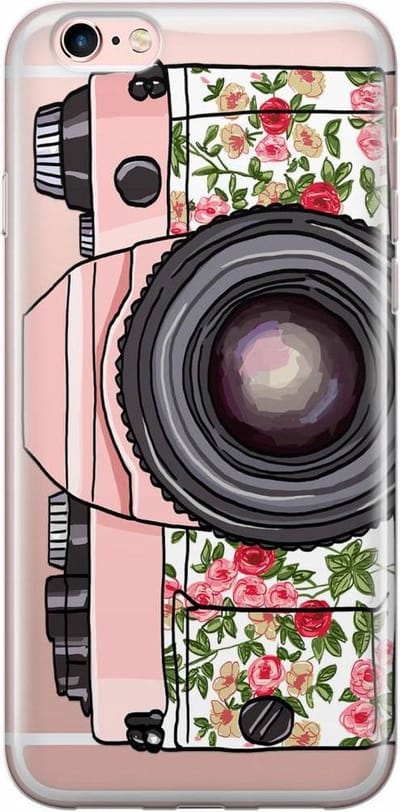 Casimoda® hoesje - Geschikt voor iPhone 6/6s - Hippie Camera - telefoonhoesje - Backcover - Transparant - Multi