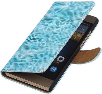 Huawei P8 Lite Booktype Wallet Hoesje Mini Slang Blauw  - Cover Case Hoes