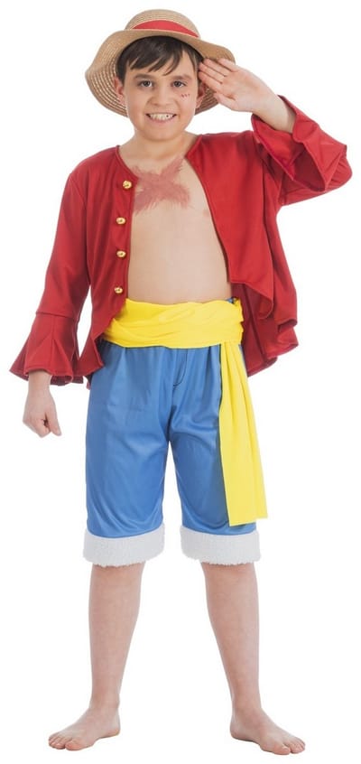 CHAKS - Volwassen One Piece Luffy-kostuum - S