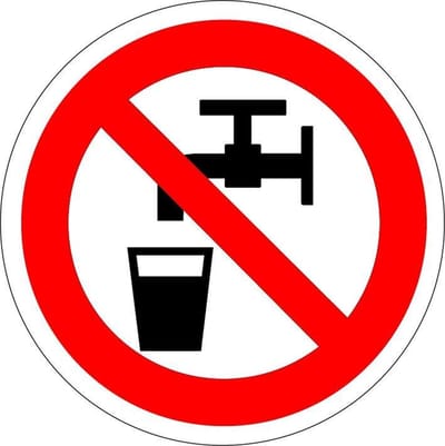 Sticker geen drinkwater 50 mm - 10 stuks per kaart