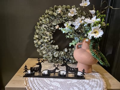 Theelichthouder hert/4 theelichten/decoratie/posiwio/metaal