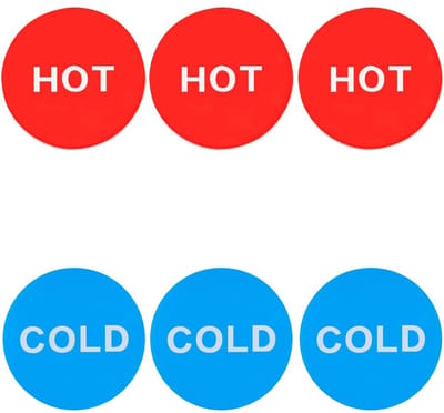 Allecto - Hot en Cold Water Labels - Zelfklevende Stickers voor Badkamer - Handige Identificatie voor Flessen - 8-delige Set - Duurzaam en Waterbes..
