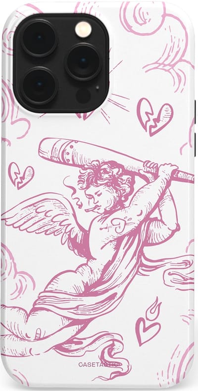 Casetastic Hoesje Geschikt voor Apple iPhone 14 Pro Max Magsafe - Stijlvolle Beschermende Duo-layer Case - Engel Roze Liefde