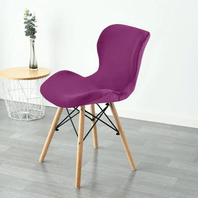 1 stuks Zachte Velours Stoelhoes Gebogen Eetkamer Stoelhoezen Accent Stoel Slipcover Funda Silla Asiento Barkruk Zittinghoes Keuken 1Pc