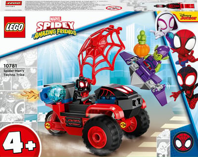 LEGO® Marvel Spidey And His Amazing Friends Miles Morales: Spider-Mans tech driewieler 10781 bouwset; deze set met Miles Morales is een leuk cadeautje voor kinderen vanaf 4 jaar die graag met superhelden spelen (59 onderdelen)