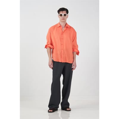 Heren Oversized Linnen Overhemd