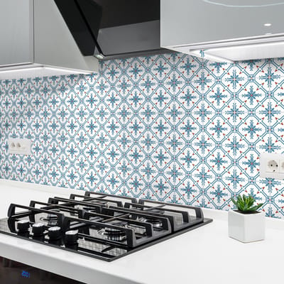 Zelfklevende tegelmuurstickers voor keuken en badkamer - 60 Azulejos Paz cementtegelstickers - 60 stickers 20x20cm