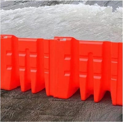 Waterkering Overstromingsbarrière - Waterstop Deur Garage - Water Overstroming Stoppen - L-vormig Stabiel Ontwerp - 70.5x68x52.8cm - Grijs