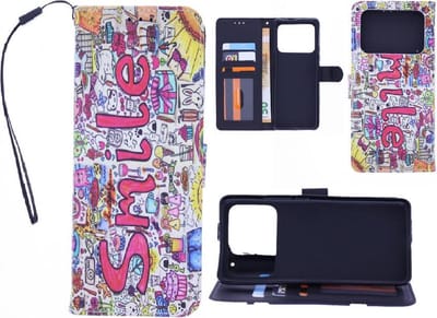 Bookcase Geschikt voor: Xiaomi Mi 11 Ultra hoesje met print - Smile Graffiti