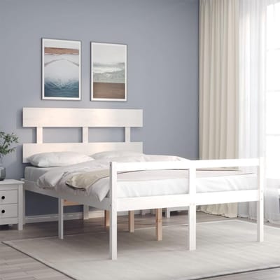 Houten Bedframe - Massief Hout - Comfortabel Slapen - Rustieke Look - 120 x 200 cm - Wit