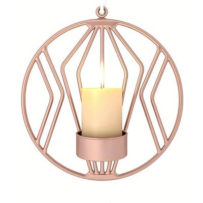 1 stuks metalen kandelaar in Europese stijl, geometrische ronde wandkandelaar, wanddecoratie van smeedijzer Pack of 1