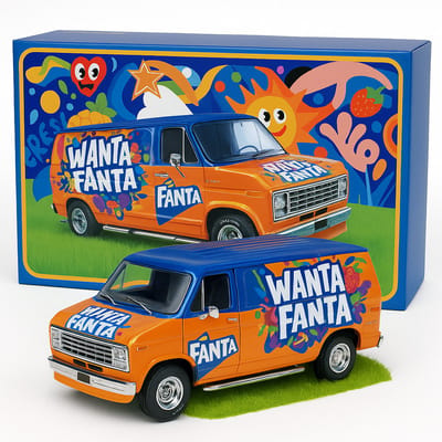 AMT Modelbouwpakket Auto - 1471 1977 Ford Econoline Busje - Fanta - Amerikaans Busje Plastic - 1:25 - Modelbouw