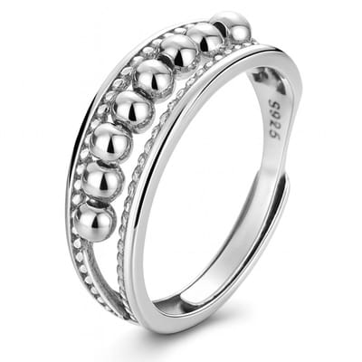 Anxiety Ring - (Golf) - Stress Ring - Fidget Ring - Anxiety Ring For Finger - Draaibare Ring Dames - Overprikkeld Brein - Spinner Ring - Zilver 925