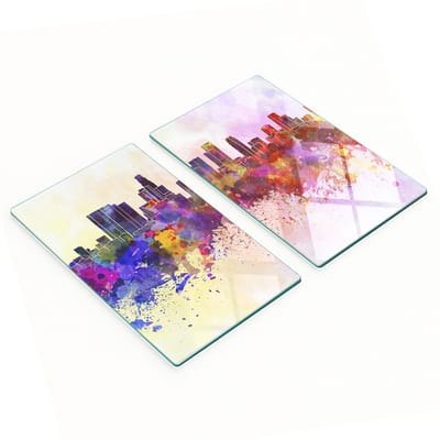 Set van twee decoratieve glazen keukenplanken Los Angeles 2x30x52 cm