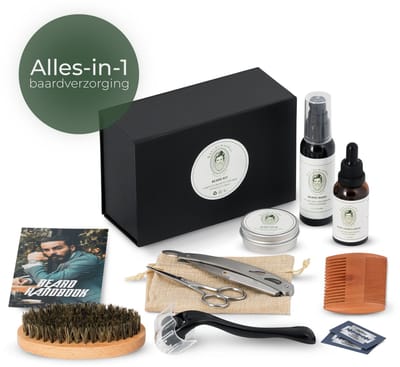 Baerdemaeker - 10 Delige Baardgroei Kit - Beard kit - Dermaroller - Baardolie - Scheermes - Baardverzorging - Baardroller - Baardkam - Baardbalsem - Baardshampoo - Baardset - Vaderdag cadeau - Cadeau voor man - Baardborstel - Baardtrimmer