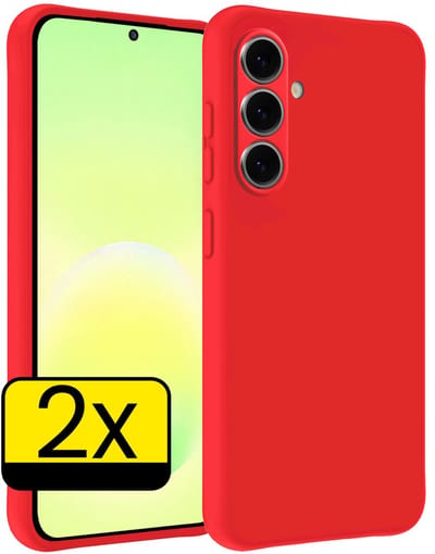 Hoesje - 2 Stuks - Geschikt voor Samsung Galaxy A57 - Sterk & Shockproof - Case Siliconen - Back Cover - Telefoon Hoes - Telefoonhoesjes - Rood