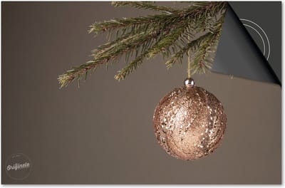 Inductie beschermer 60x60 - afdekplaat inductie mat - Dietrix Kookplaat beschermer - Exclusief - Feestdagen - Roze Koper kerstbal in kerstboom