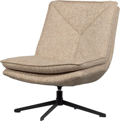 WOOOD Milaro Draaifauteuil - Polyester - Naturel Melange - 88x75x94