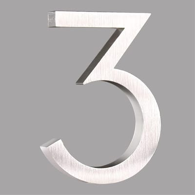 Huisnummer 6 Inch - Adrescijfer Plaquette - Huis Identificatie - Stijlvol Aluminium Ontwerp - 10.5 x 8 x 1 cm
