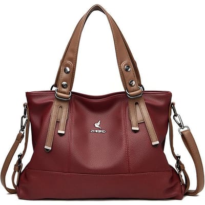 Nouveau Sac Fourre-tout Grand Format Pratique à Texture Mode Rétro Européenne et Américaine Décontracté en Cuir Souple Porté Épaule Bandoulière Grande Capacité Sac pour Femmes brown