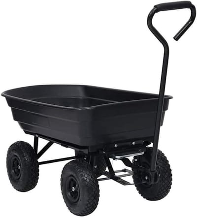 Tuinkantelwagen - Handwagen Tuin - Tuinwerkzaamheden Uitvoeren - Praktisch Kantelmechanisme - 300 kg Draagkracht - Zwart