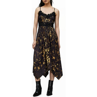 AllSaints Debi Ronnie Dress Black Size: 40 | Midi Dresses Outlet | Dames | Zwart