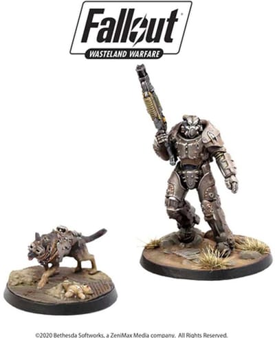 Fallout: Wasteland Warfare – X-01 Survivor & Dogmeat - Miniaturenset - Engelstalig - Modiphius Entertainment - Ongeschilderd
