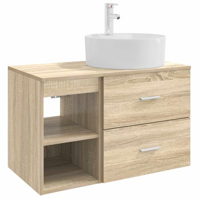 vidaXL - Badkamermeubel - Set - 2 - st - Sonoma - Eiken - Bewerkt - hout