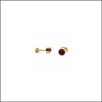Aramat Jewels | Oorbellen | RVS Kristal Oorbellen Rond Kleurrijk 3mm - Diverse Kleuren Studs | Goudkleur / 6mm / Rood | |8mm | Staal | Volwassenen | Verkleurd niet