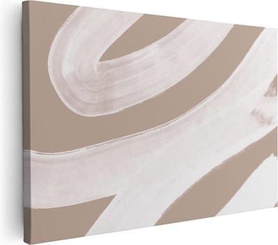 Artaza Canvas Schilderij Abstract - 90x60 cm - Wanddecoratie Beige - Muurdecoratie Woonkamer - Schilderijen Op Canvas